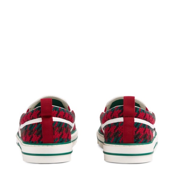 GUCCI Web logo Houndstooth Interlocking GG Mens 1977 Tennis Slip On Sneakers NWB - Picture 3 of 11